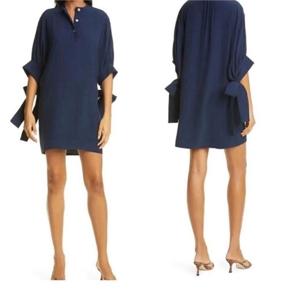 Club Monaco NWT Tie Sleeve Dress in Navy Size 4 - Picture 1 of 5
